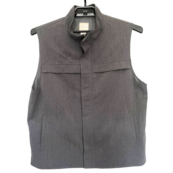 Vtg Y2K CRB Khakis Mockneck Zip Mens Vest L Minimalist Utility Street Layer Norm - Picture 1 of 10